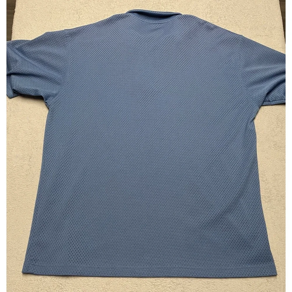 Kani Sport Shirt Size XL Blue Mesh Jersey 1/4 Zip‎ Logo Hip Hop 90s Short Sleeve - Picture 6 of 6